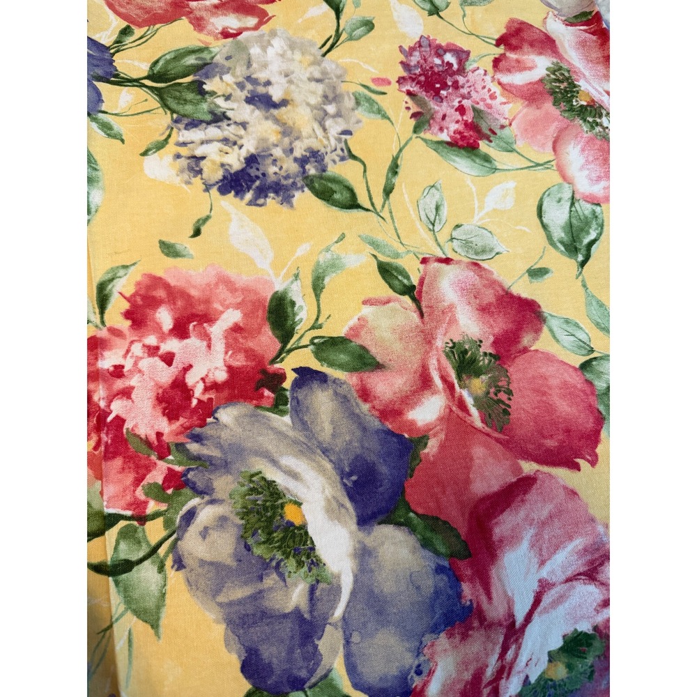 Vintage Floral Yellow Fabric flower design 53" x 66" Portfolio Textiles